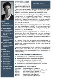 Steve Shaheen - Bio | Finology | Business, Economic Consulting & Strategic Analysis